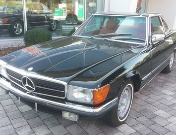 MERCEDES BENZ SL 380 Cabrio, R107, Schwarz, BJ 1984, (014)