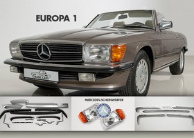 "EUROPA 1" - R107 Komplettsatz mit Mercedes-Scheinwerfern